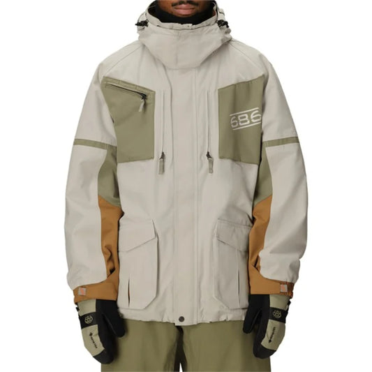 The 686 2001 Transfer Men's Jacket in limestone Colorblock