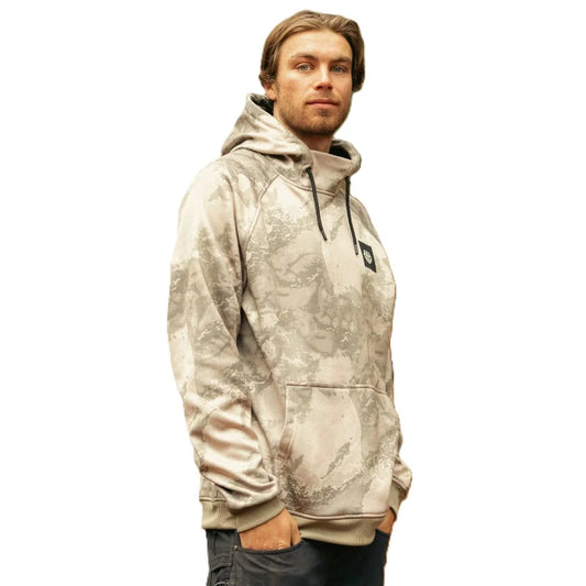 The 686 Bonded Fleece Men's Hoody in Limestone Hemisphere Print