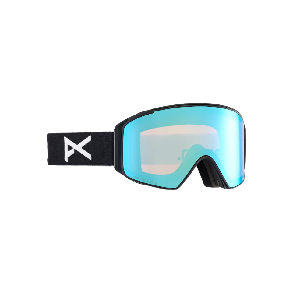 The Anon M4S Cylindrical Goggles, MFI Facemask & Spare Lens 2026 in Black, Perceive Variable Blue & Perceive Cloudy Pink