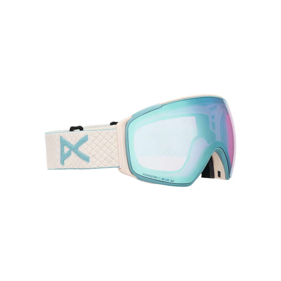 The Anon M4S Toric Goggles, MFI Facemask & Spare Lens 2026 in Oat, Perceive Variable Blue & Perceive Cloudy Pink