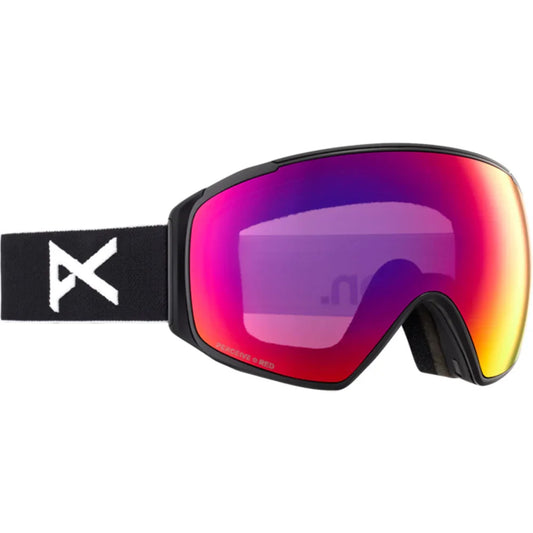The Anon M4S Toric Goggles, Bonus Lens & MFI Facemask 2023 in Black Perceive Sun Red