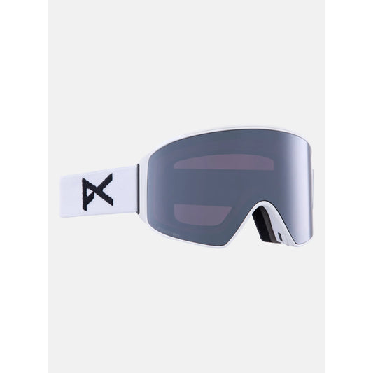 The Anon M4 Cylindrical Low Bridge Fit Goggles 2023 in White Perceive Sun Onyx