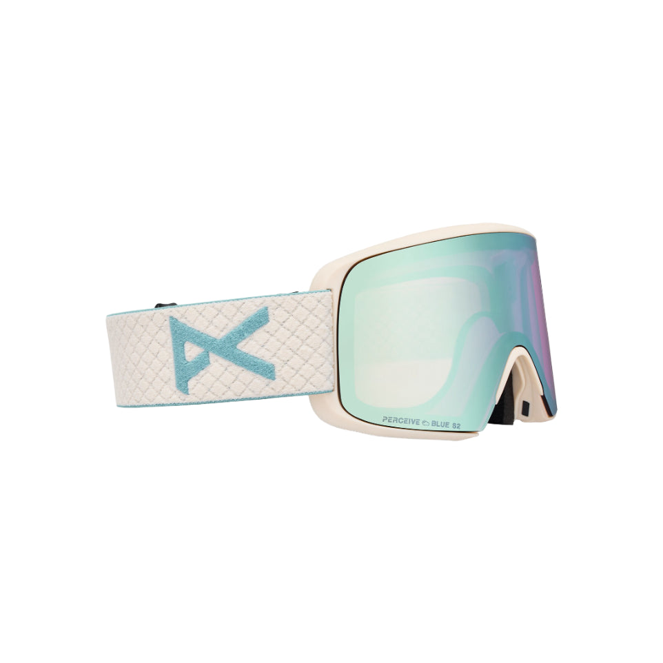 The Anon M6S Goggles, MFI Facemask & Spare Lens 2026 in Oat, Perceive Variable Blue & Perceive Cloudy Pink