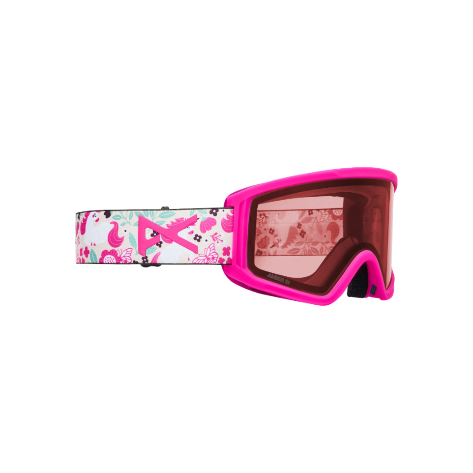 The Anon Tracker 2.0 Kid's Goggles & MFI Facemask 2026 in Unicorn, Pink Amber
