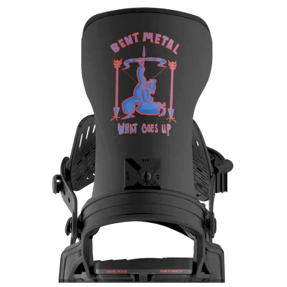 The Bent Metal Axtion Men's Snowboard Bindings 2026 in Black Blue Red back