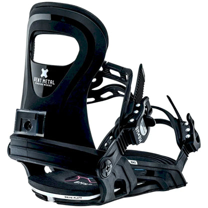 The Bent Metal BMX Kid's Snowboard Bindings 2026 in Black back