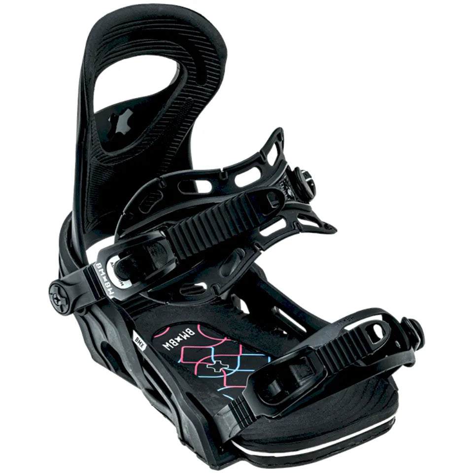The Bent Metal BMX Kid's Snowboard Bindings 2026 in Black front