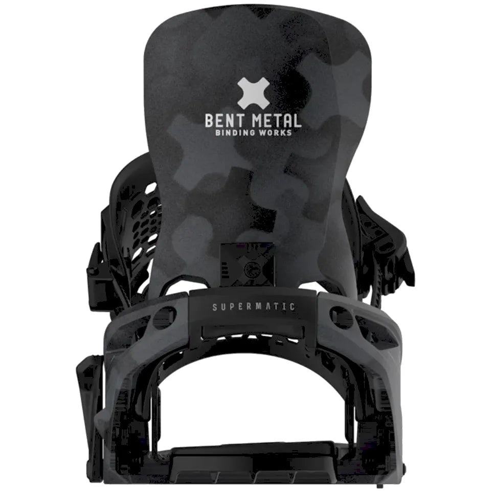 The Bent Metal Lightning Supermatic Men's Snowboard Bindings 2026 in Black back