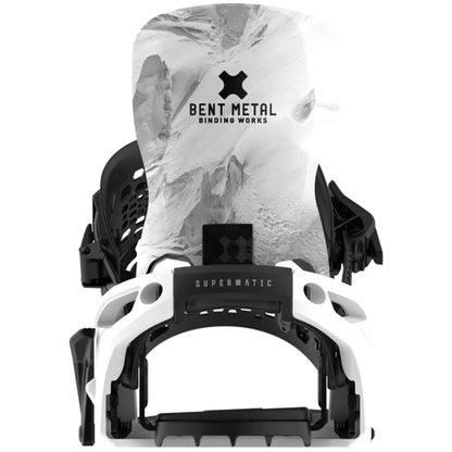 The Bent Metal Lightning Supermatic Men's Snowboard Bindings 2026 in White back