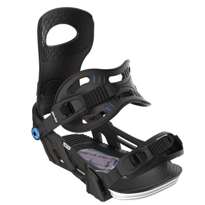 The Bent Metal Metta Women's Snowboard Bindings 2025 in Black Front