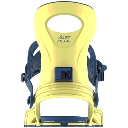 The Bent Metal Metta Women's Snowboard Bindings 2026 in Yellow back
