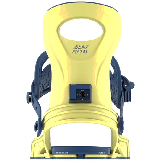The Bent Metal Metta Women's Snowboard Bindings 2026 in Yellow back