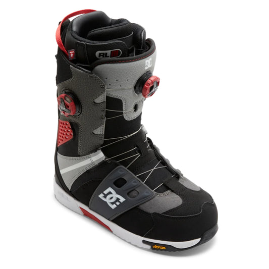 The DC Phantom Men's Snowboard Boots 2025 in Black Grey Red