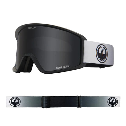 The Dragon DXT OTG Goggles 2023 in Fade Black Lite Goggle Lumalens Dark Smoke