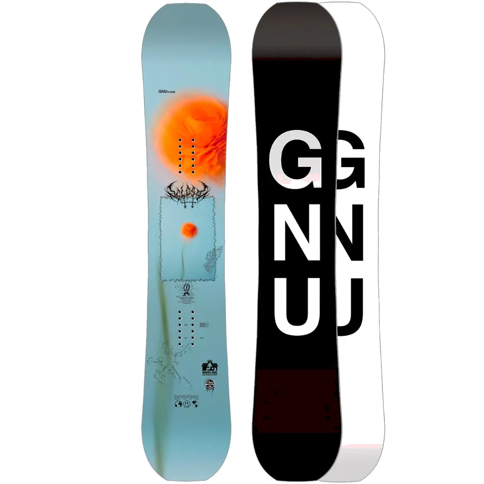The Gnu Gloss Women's Snowboard 2025 in Blue