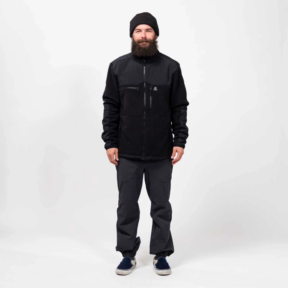 The Jones Base Camp Recycled Fleece Mens Jacket 2024 in Stealth Black 1