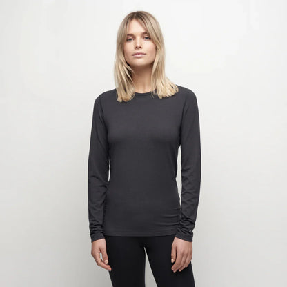 The Le Bent Core Midweight Women's Thermal Crew 2023 in Dark Cloud 1