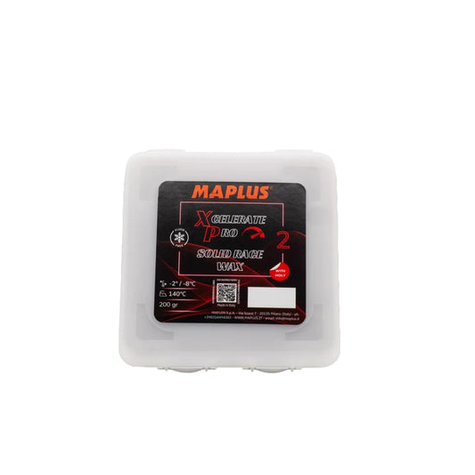 The MAPLUS Xcelerate Pro 2 Solid Race Wax 200g (-2°C/-8°C Snow Temp)