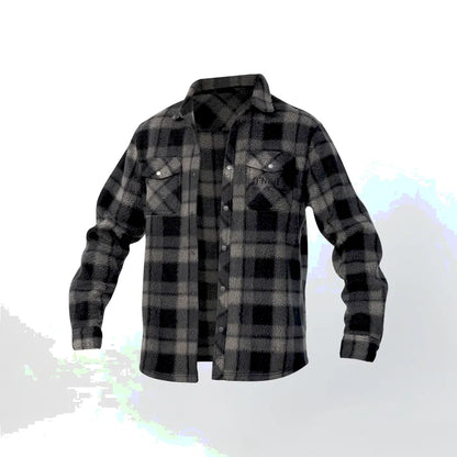 The O'Neill Glacier Plaid High Pile Men's Superfleece Shirt in Phantom