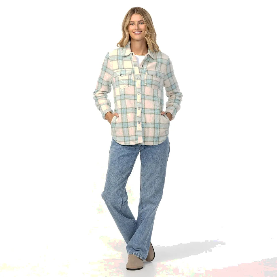 The O'Neill Zuma High Pile Women's Superfleece Shirt in Nile-Blue