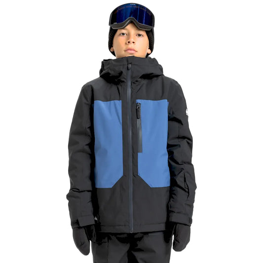 The Quiksilver Ambition 20K Youth Snow Jacket 2026 in True Black