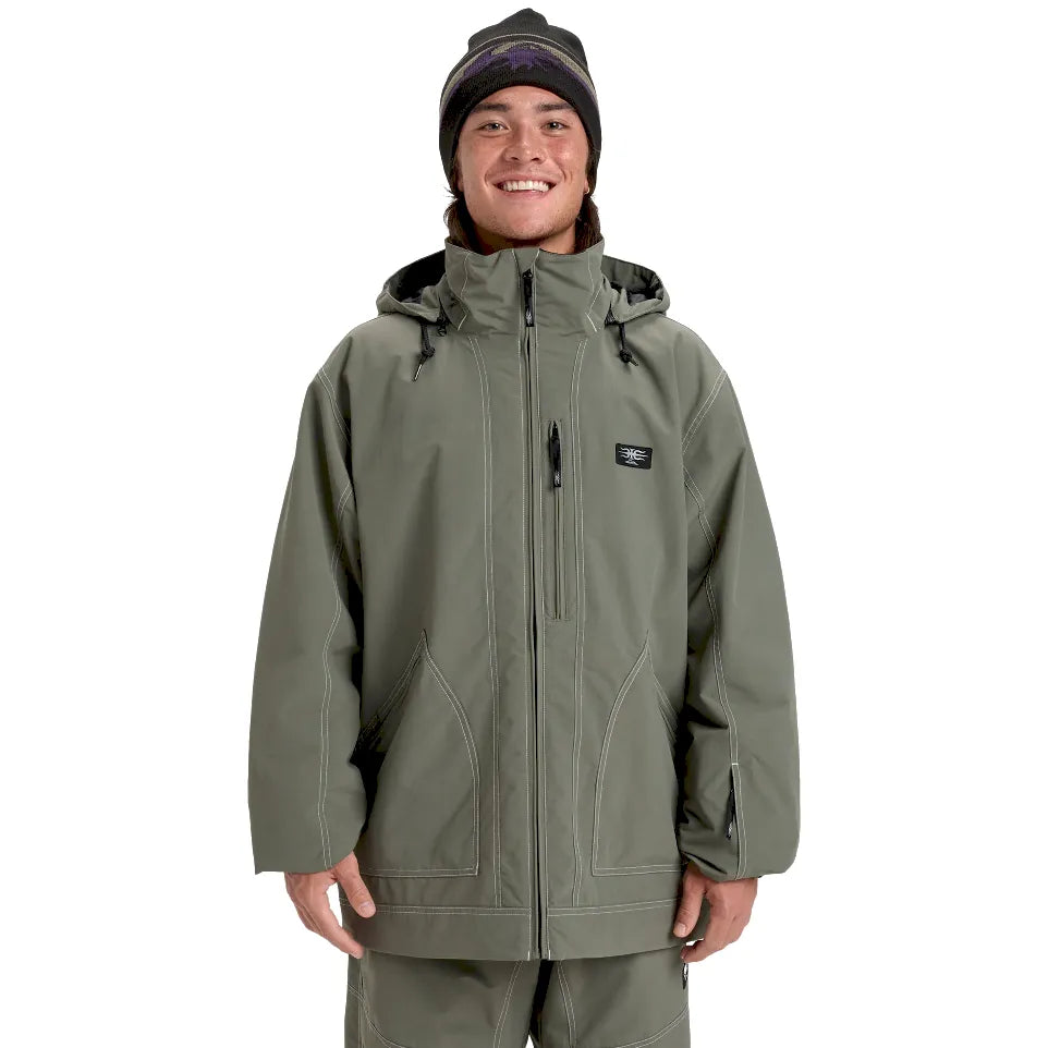 The Quiksilver Live Wire Men's Snow Jacket 2026 in Dusty Olive