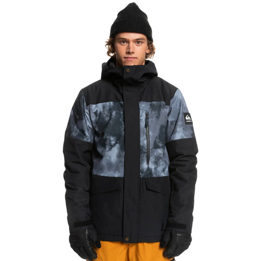 The Quiksilver Mission Printed Block Jacket 2023 in True Black Quiet Storm 1