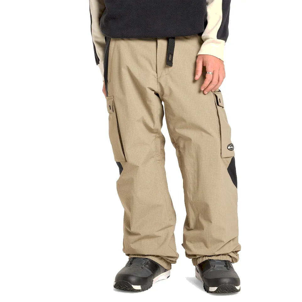 The Quiksilver Snow Down Cargo Men's Snow Pant 2026 in Fallen Rock Ripstop