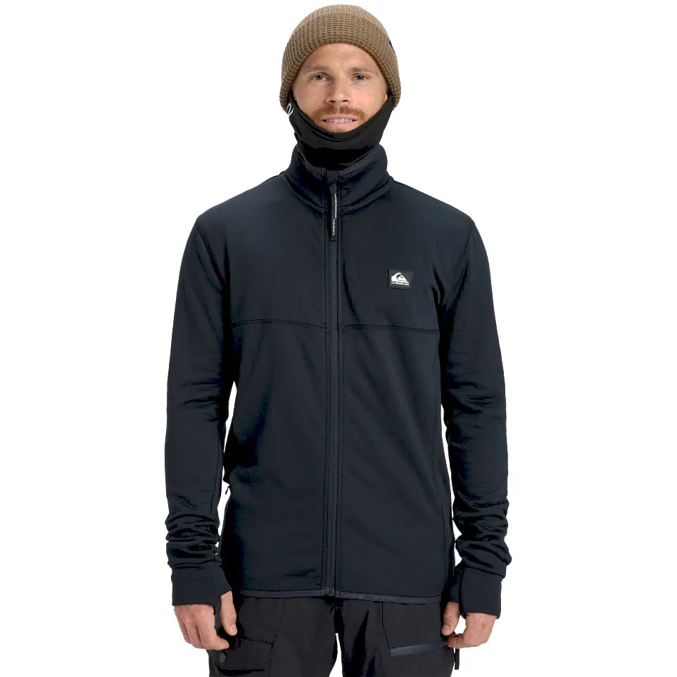 The Quiksilver Steep Point Full Zip Men's Fleece 2026 in True Black
