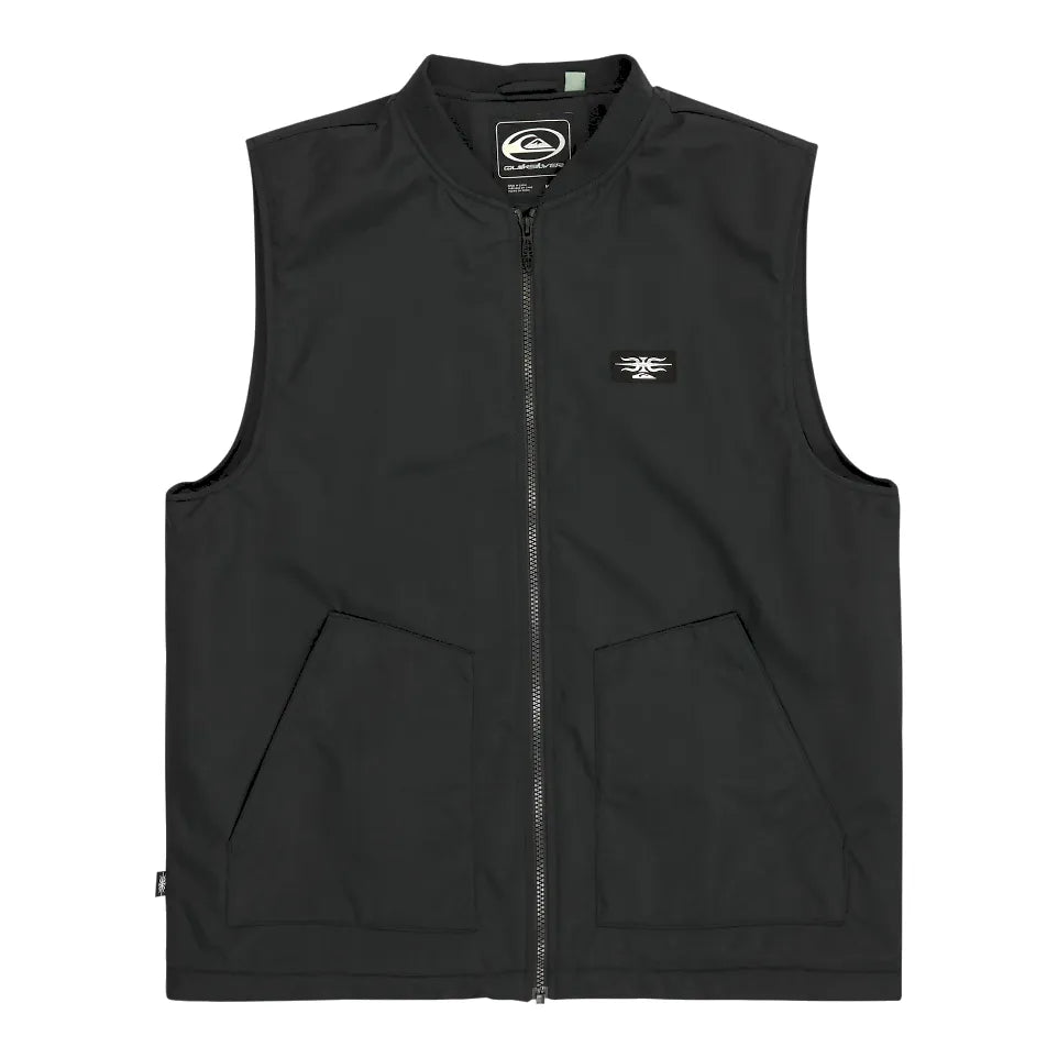 The Quiksilver Wasted Gilet Men's Snow Vest 2026 in True Black