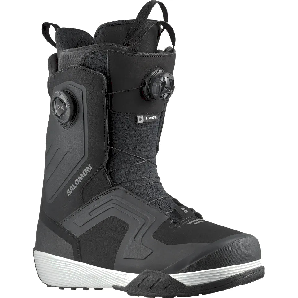 The Salomon Dialogue Dual Boa Men's Snowboard Boots 2026 in Black