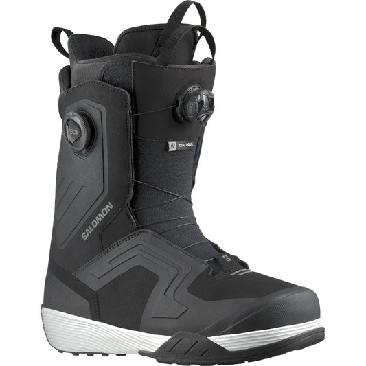 The Salomon Dialogue Dual Boa Men's Snowboard Boots 2026 in Black