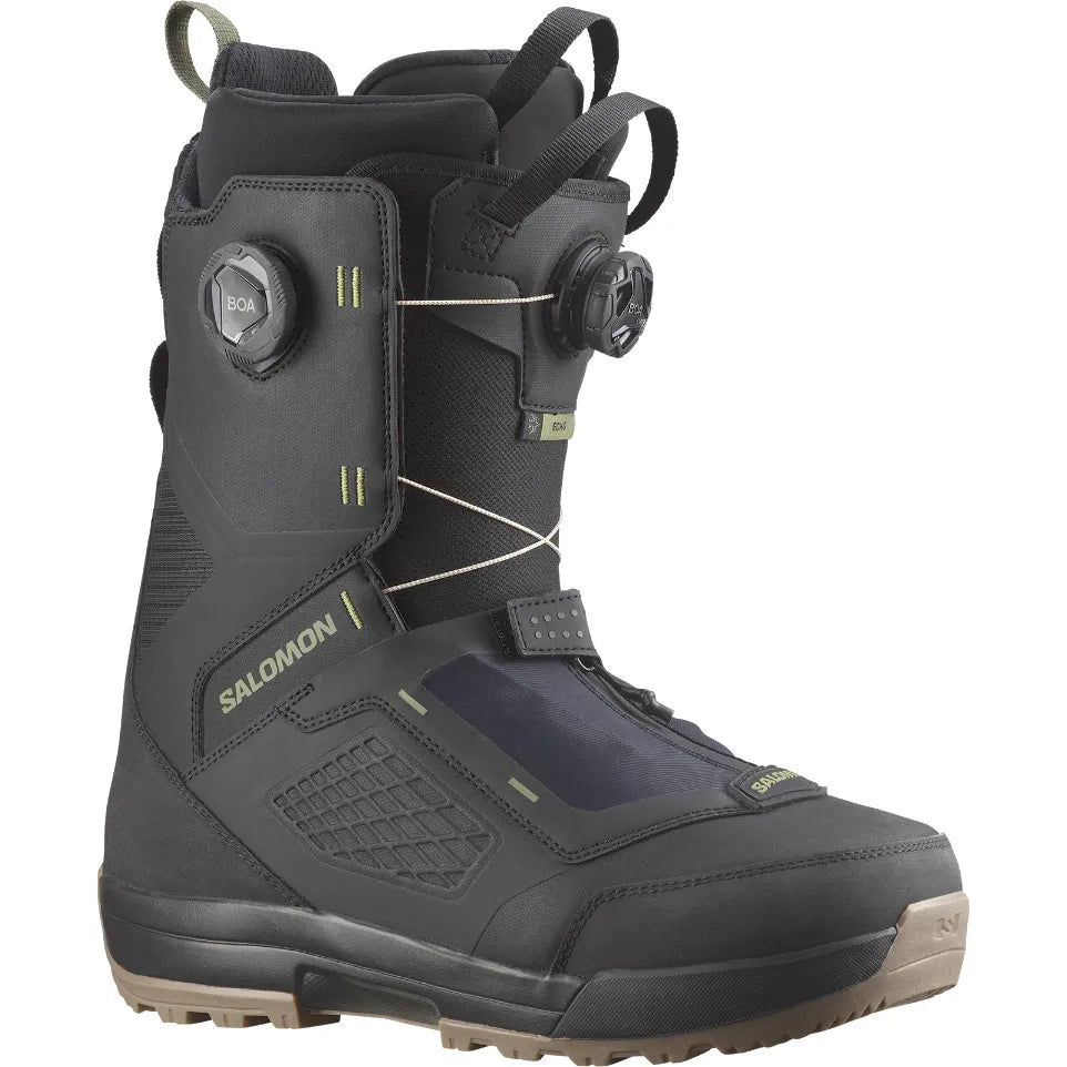 The Salomon Echo Dual Boa Wide Men's Snowboard Boots 2026 in Black