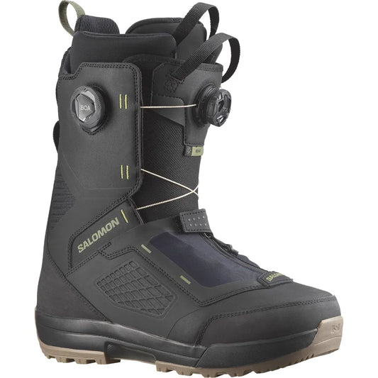 The Salomon Echo Dual Boa Wide Men's Snowboard Boots 2026 in Black