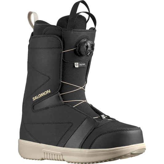 The Salomon Faction Men's Snowboard Boots 2026 in Black/Black/Rain