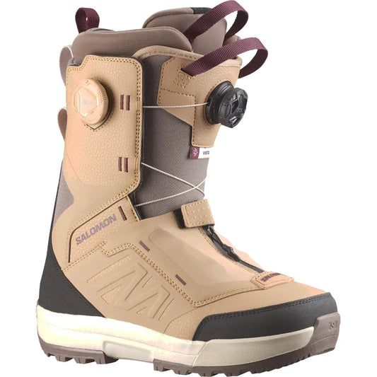 The Salomon Vista Dual Boa Women's Snowboard Boots 2026 in Tan / Deep Taup