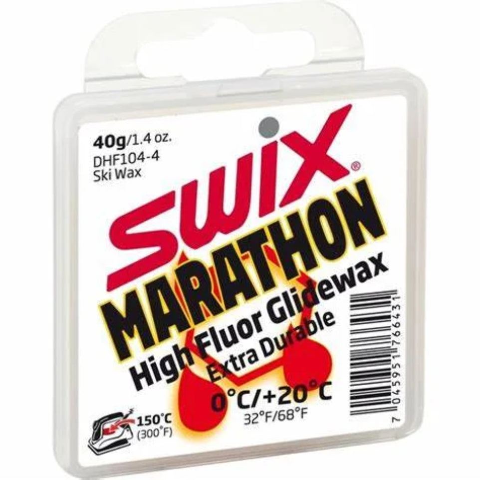The Swix Marathon White High Flouro Glide Wax 40g