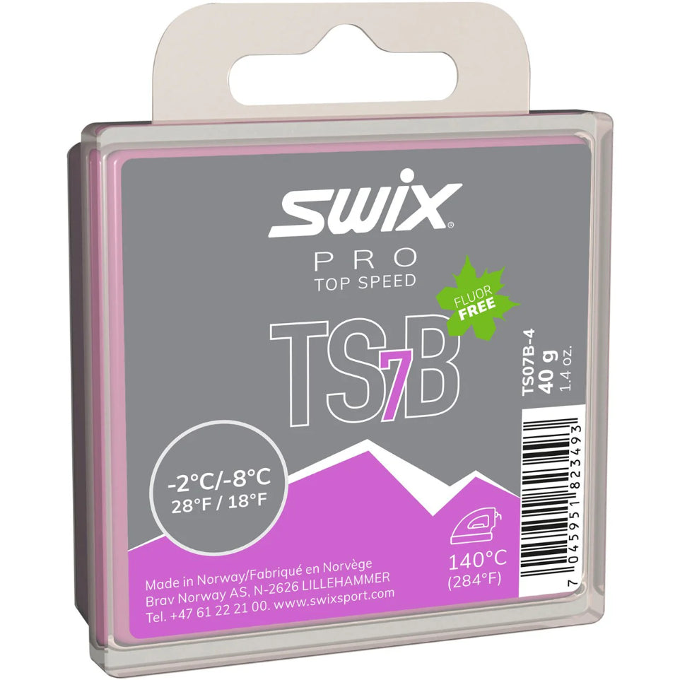 The Swix TSB-7 Black Flouro Free Glidewax 40g