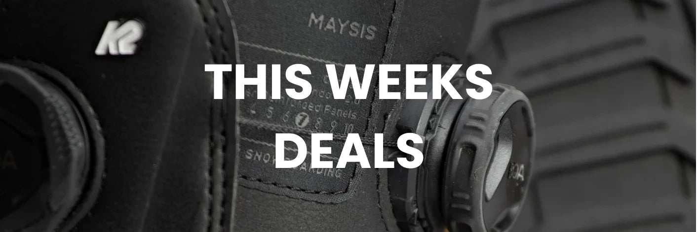 Black tactical boot with 'This Weeks Deals' text overlay