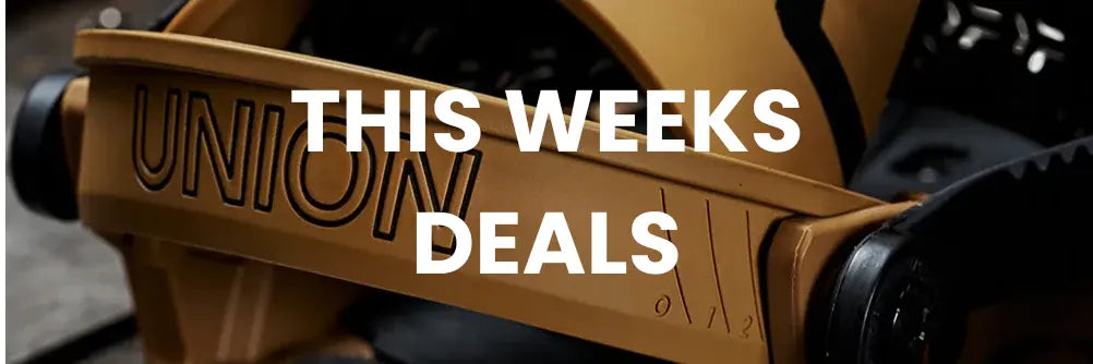 Close-up of a brown product with 'Union' branding and text 'This Weeks Deals' on a dark background.