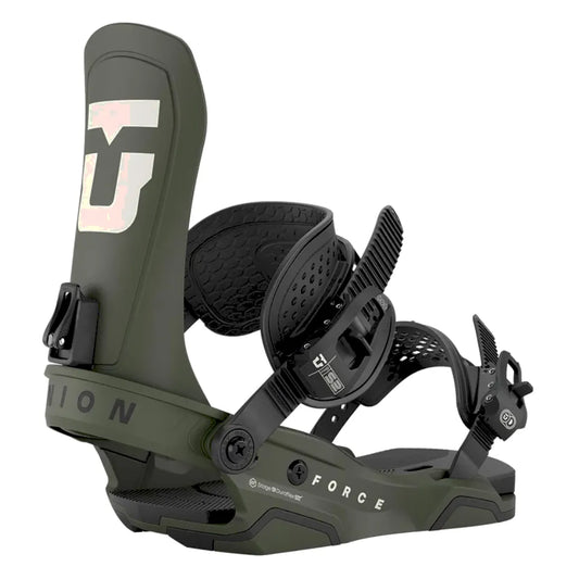 The Union Force Men's Snowboard Bindings 2026 in Army Green