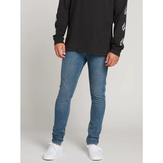 The Volcom 2x4 Tapered Denim 12" Jeans 2023 in Old Town Indigo 1