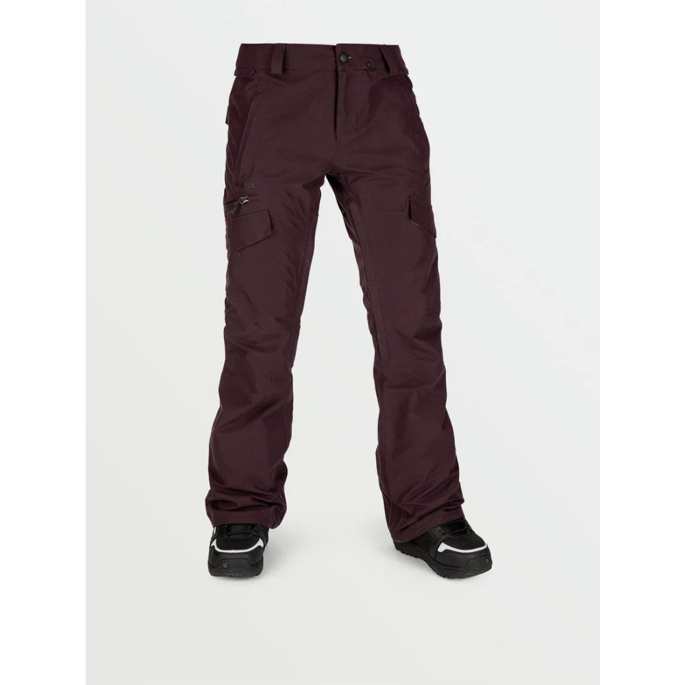 The Volcom Aston Goretex Women's Pants 2021 in Black Red 1