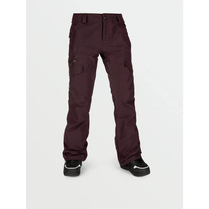 The Volcom Aston Goretex Women's Pants 2021 in Black Red 1