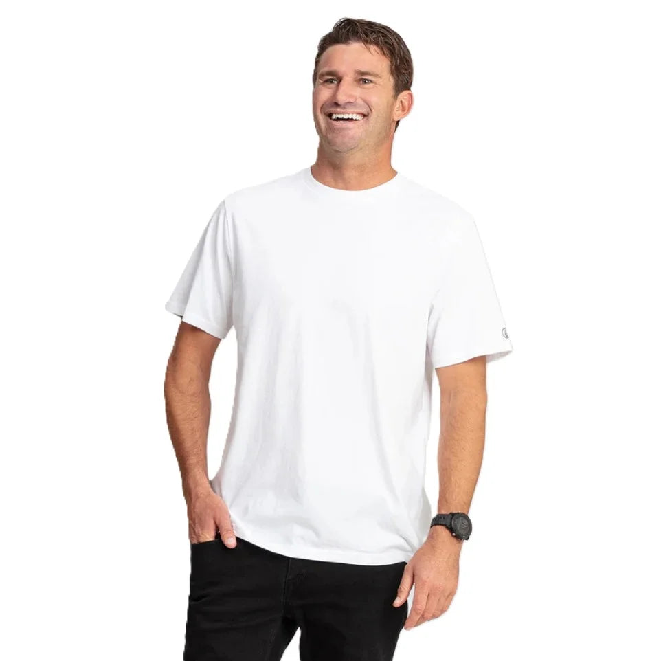 The Volcom Aus Solid Men's Short Sleeve T-Shirt in White