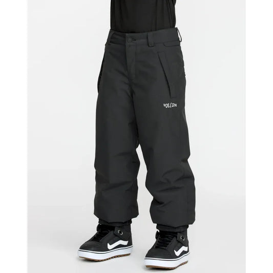 The Volcom Chaos Ins Kid's Snow Pant 2026 in Black