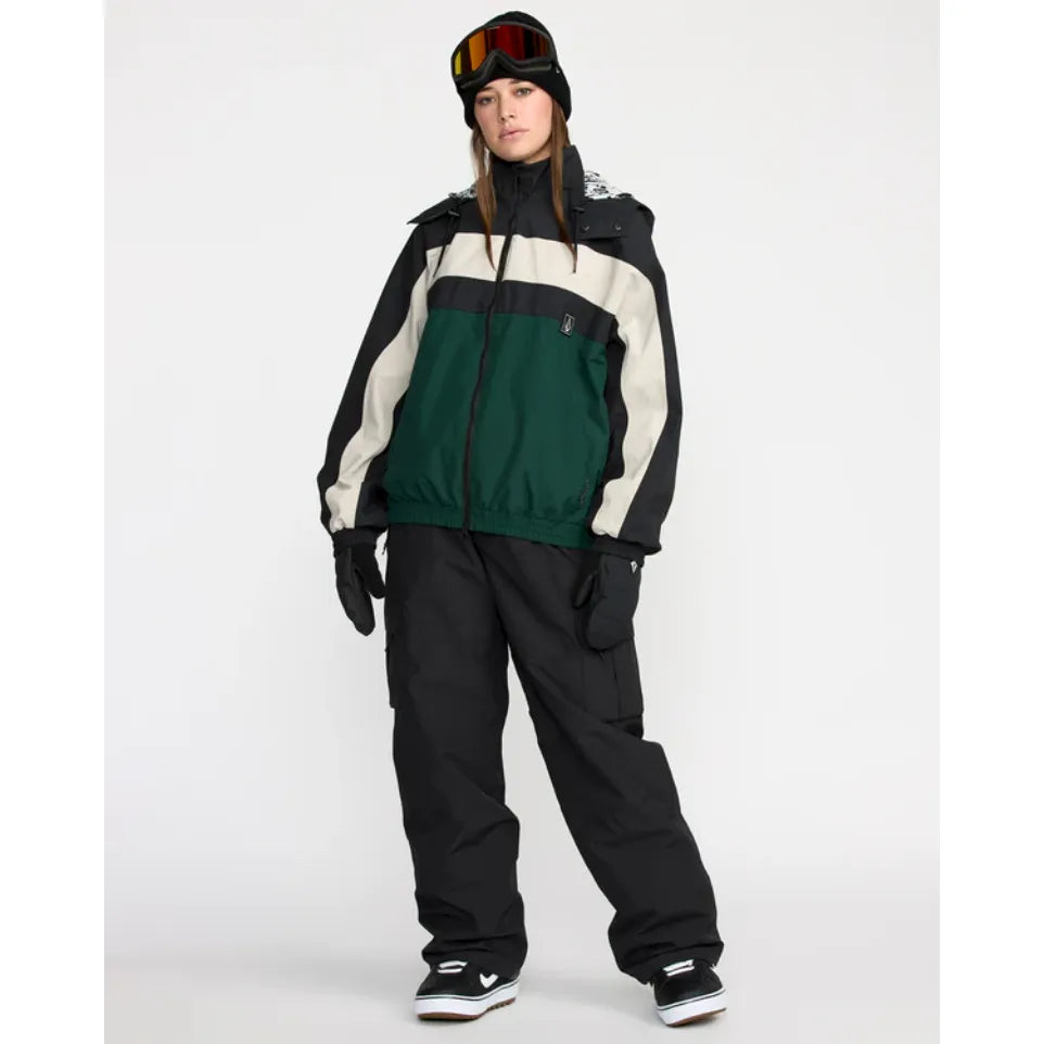 The Volcom DLM Women's Snow Jacket 2026 in Black Green