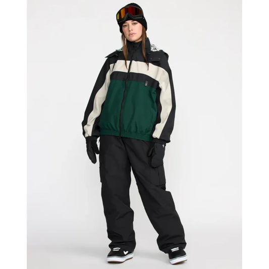The Volcom DLM Women's Snow Jacket 2026 in Black Green