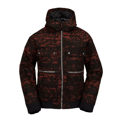 The Volcom Dustbox Men's Jacket 2024 in Maroon Camo 1