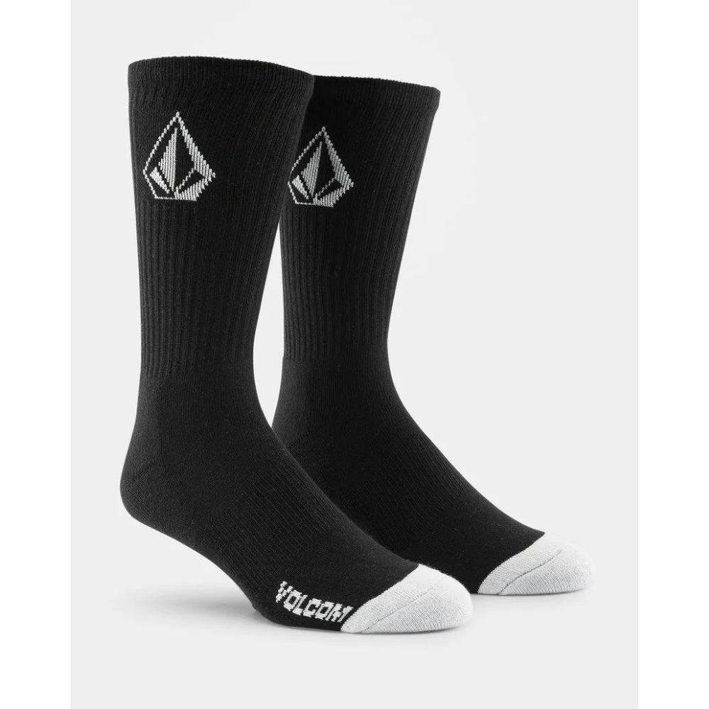 The Volcom Full Stone Sock 3PK in Black